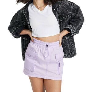 NEW Wild Fable Light Violet Parachute Cargo Bungee Cord Cotton Mini Skirt XXS